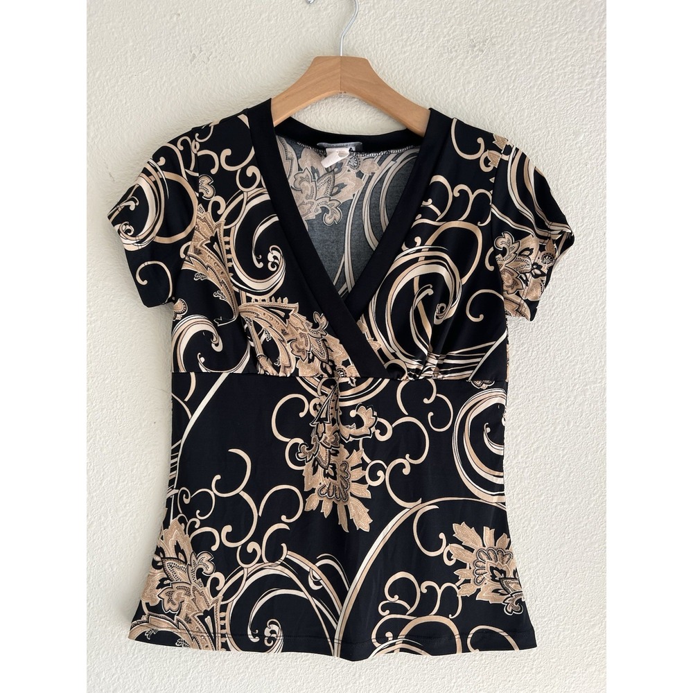 Crew Knit Wear Y2K Babydoll Top Size S Jacquard Whimsigoth Fairy Grunge Art